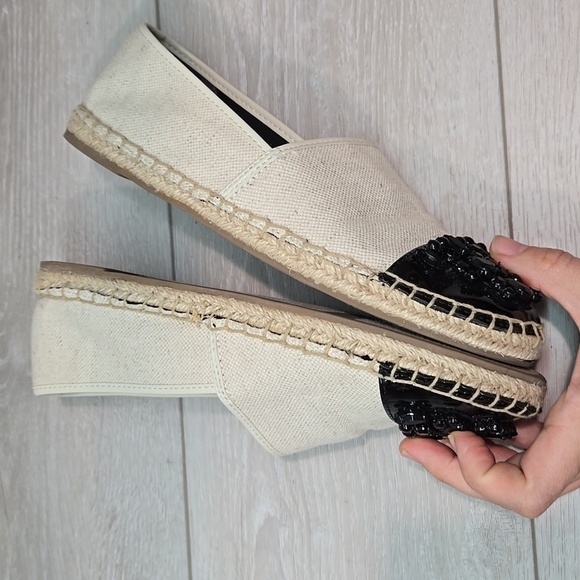 Sam Edelman Women's Linda Beige & Black Espadrilles Loafer Slip On Shoes 8 - Picture 10 of 13